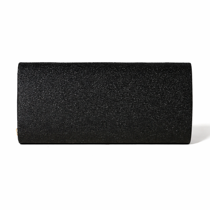Black Shiny Handbag With a Golden Chain Shoulder Strap