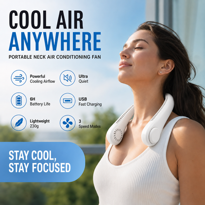 🥳 HOT SALE 🥳 50K+ SOLD! 🍃 Neck Air Conditioner Fan – Quiet, Hands-Free Cooling 😎🌬️