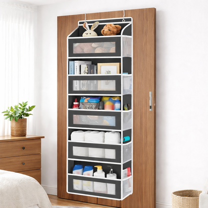 Over The Door Organizer Storage-5-Tier Hangable Organizer with 10 Large side pocket