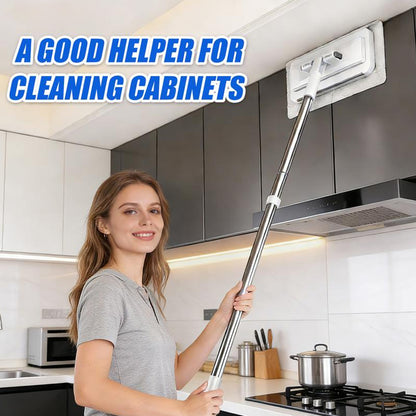 Disposable Mop, Hands-Free Floor Mop with Clamp, Dry Wet Use Dust Mop for Hardwood & Tile