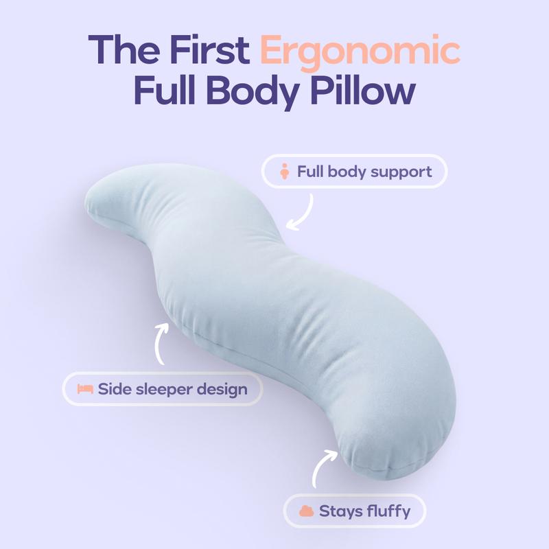 BodyAlign Pillow,Full Body Ergonomic Support Pillow for Back, Belly, Hips & Legs, Cooling Side Sleeper Pillow for Pregnancy, Maternity & Body Pain Relief