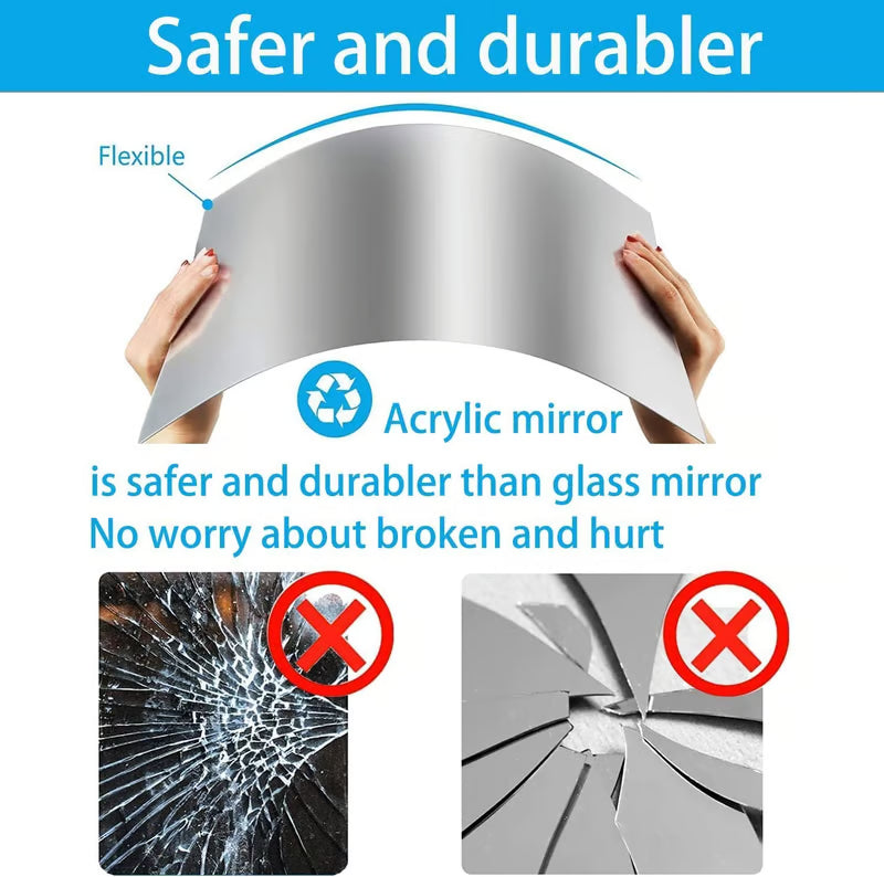 Self-adhesive mirror sticker with backing tape, 20 × 40 inch