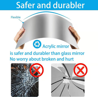 Self-adhesive mirror sticker with backing tape, 20 × 40 inch