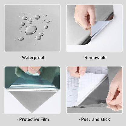 Self-adhesive mirror sticker with backing tape, 20 × 40 inch
