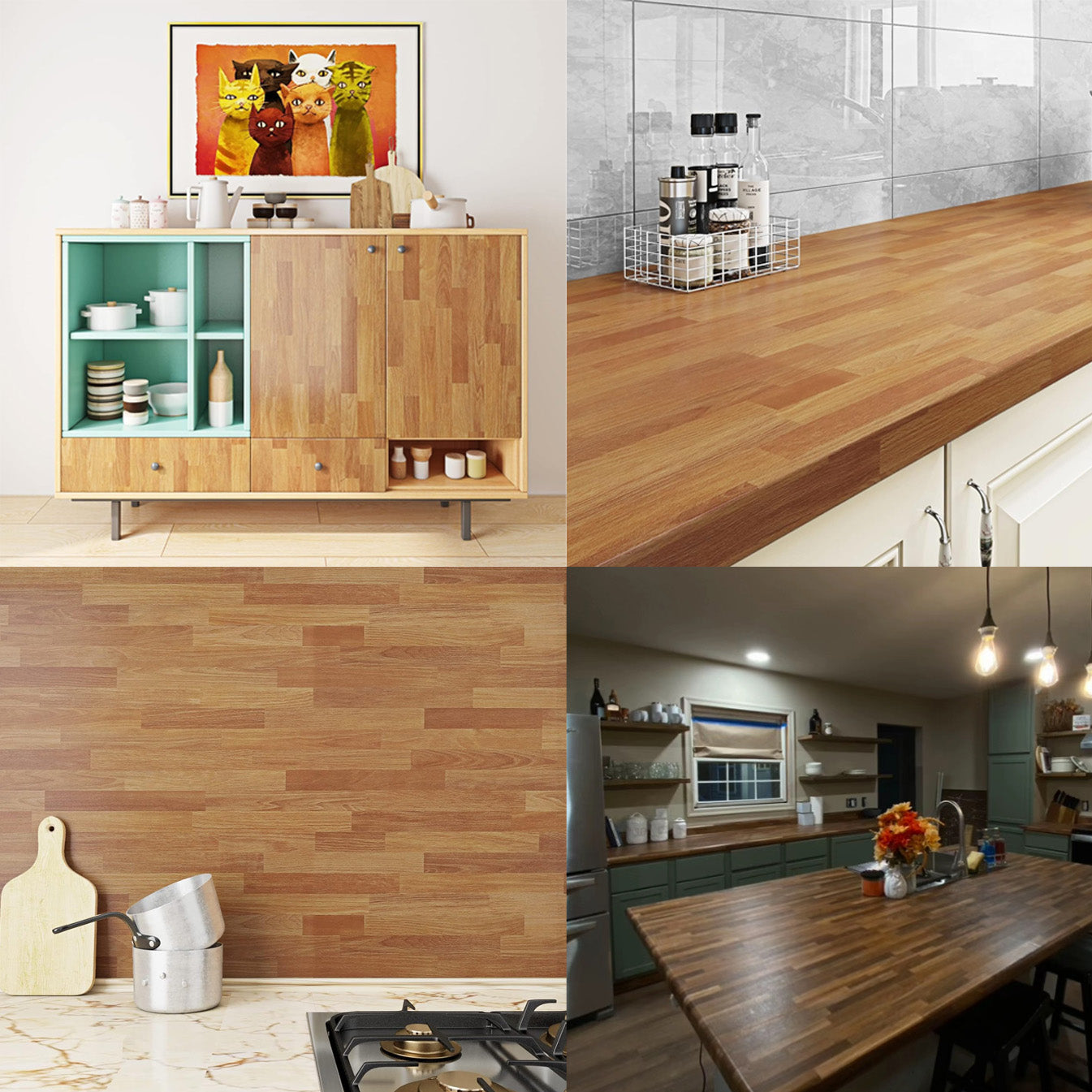 15.8"W x 197"L,Countertop Contact Paper Waterproof Wallpaper Light Wood Contact Paper