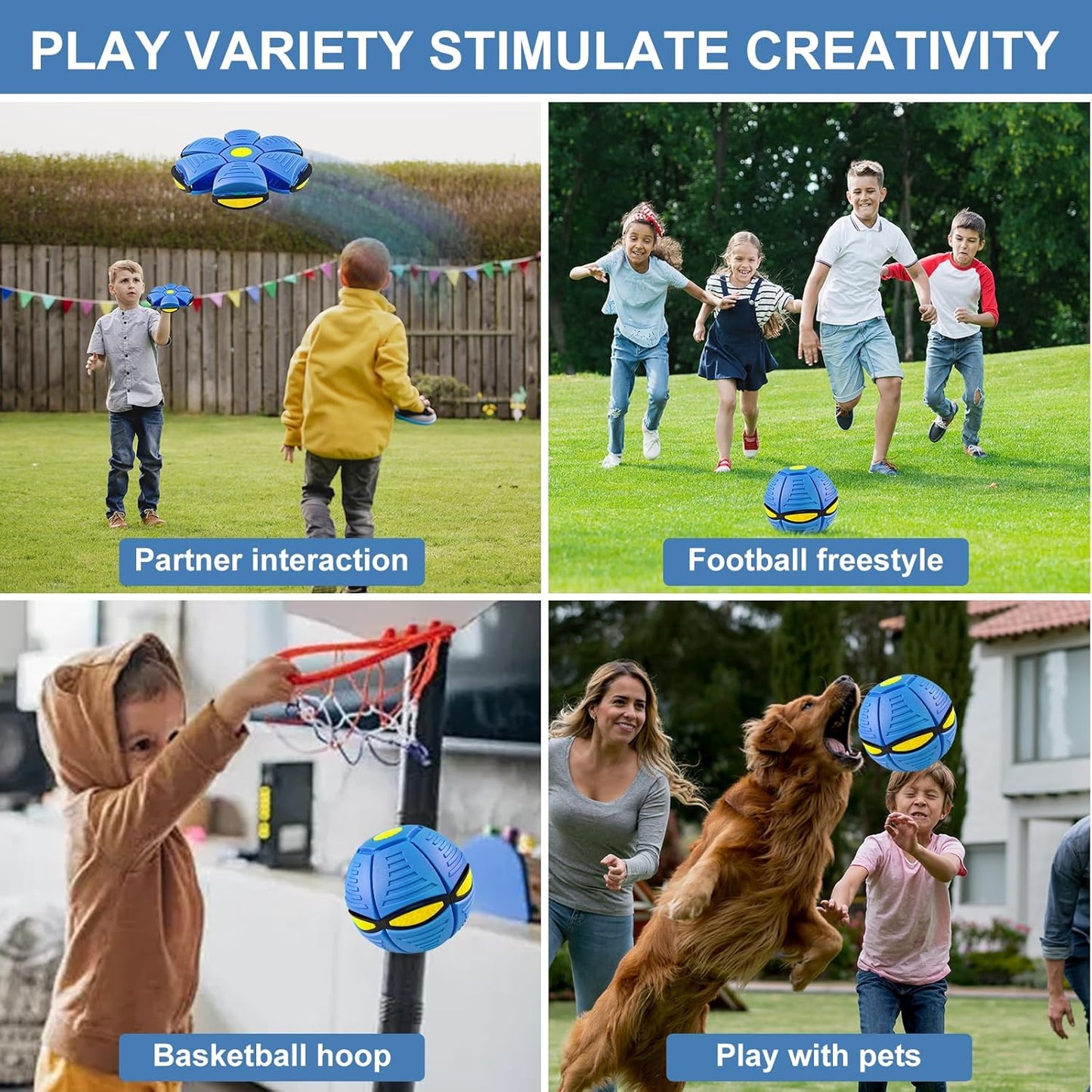 New Pet Bouncing Ball Step Ball Flying Saucer Shaped Ball Two Forms of Dog Bouncing Outdoor Toys