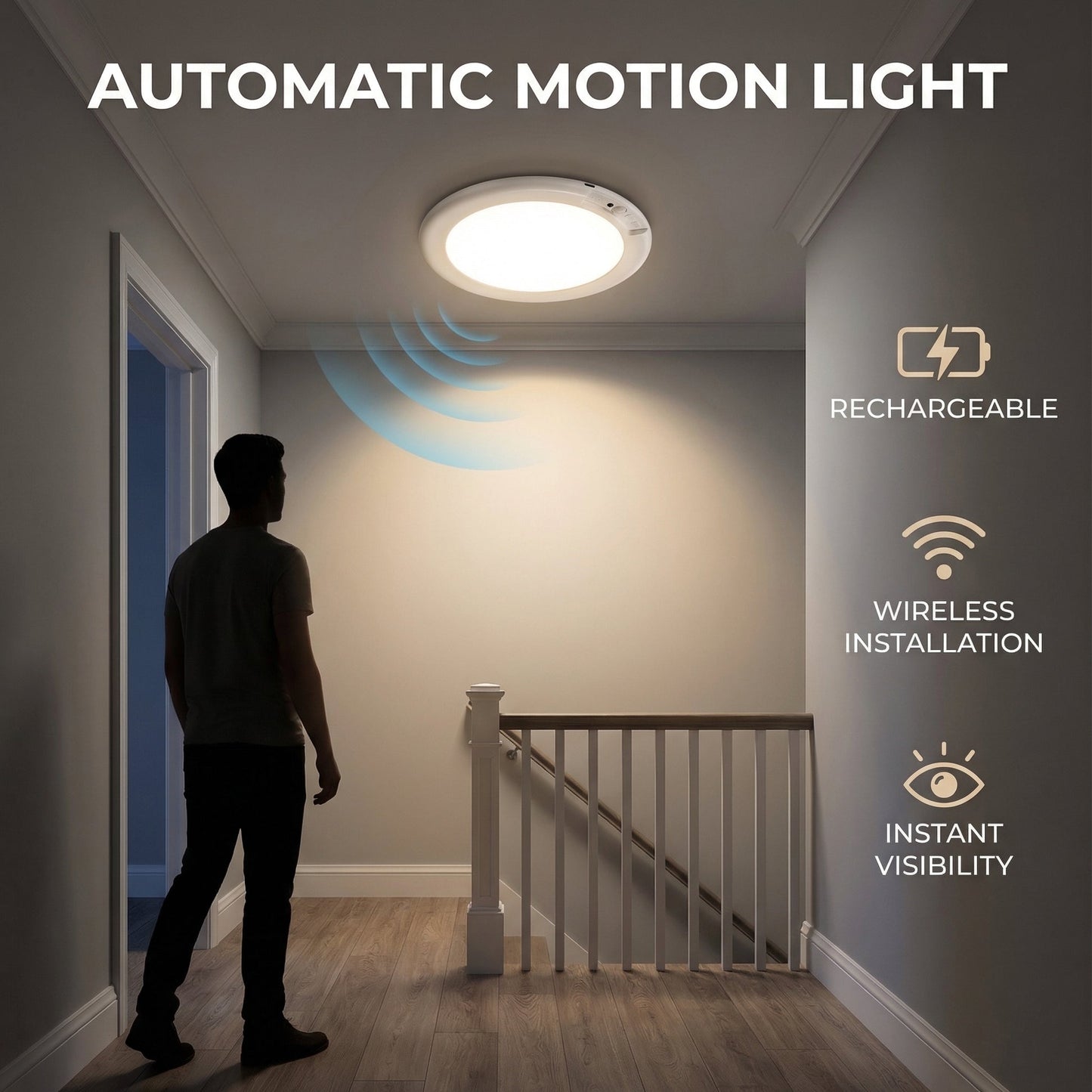 Rechargeable Motion Sensor Ceiling Light