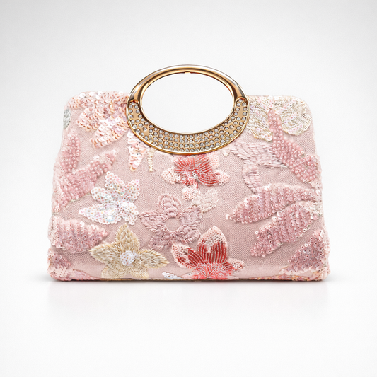 Pearl Pink Embroidered Bag