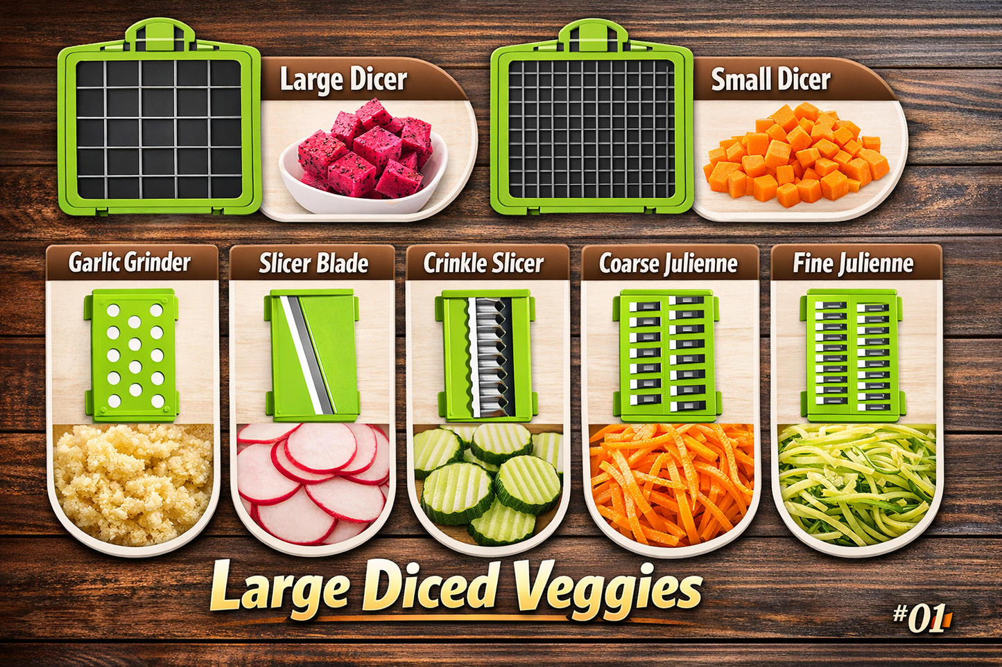 Vegetable Chopper,15-in-1 Multifunctional Food Chopper