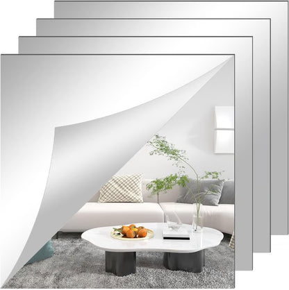 Self-adhesive mirror sticker with backing tape, 20 × 40 inch