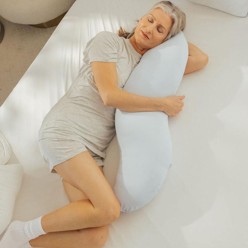 BodyAlign Pillow,Full Body Ergonomic Support Pillow for Back, Belly, Hips & Legs, Cooling Side Sleeper Pillow for Pregnancy, Maternity & Body Pain Relief
